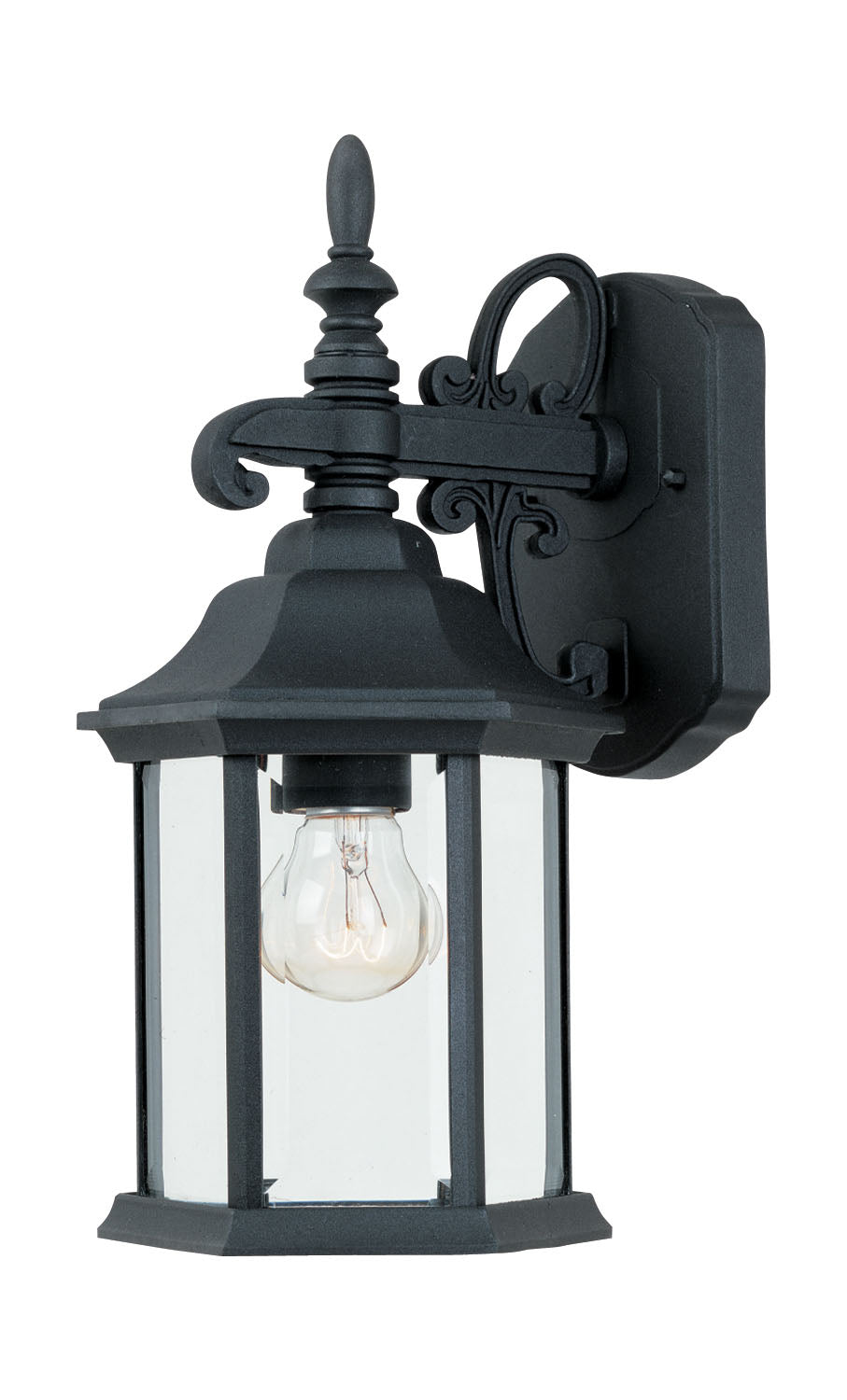 Designers Fountain 2961-BK Devonshire One Light Wall Lantern Outdoor Black