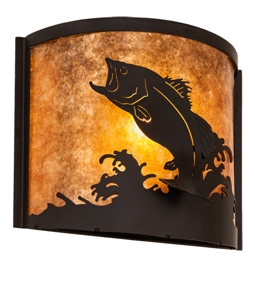 Meyda Tiffany Leaping Bass 210341 Wall Light - Oil Rubbed Bronze