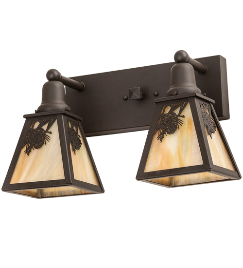 Meyda Tiffany Winter Pine 210481 Bath Vanity Light 17 in. wide - Oil Rubbed Bronze