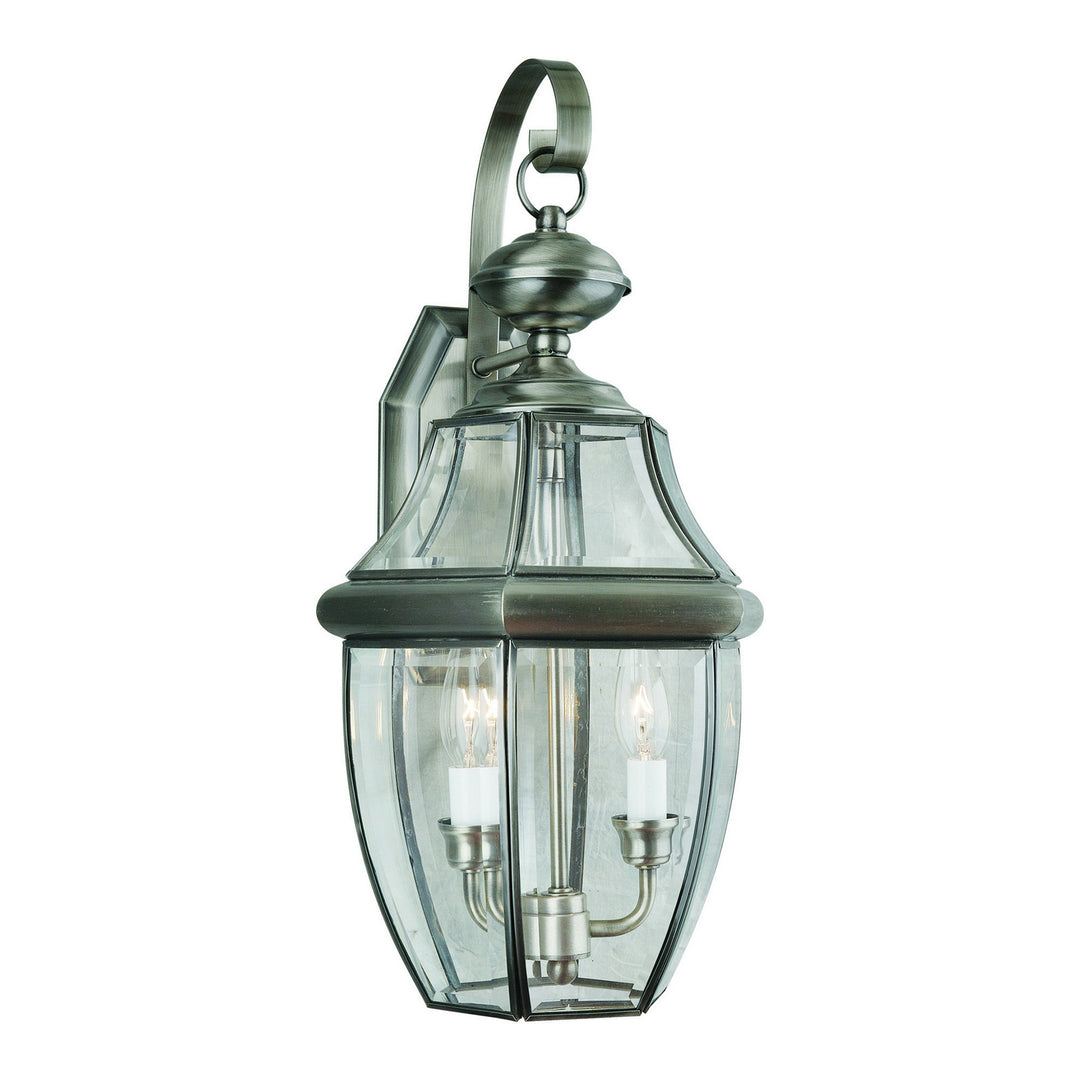Forte Lighting 1301-02-34  Two Light Outdoor Lantern Outdoor Pewter, Nickel, Silver