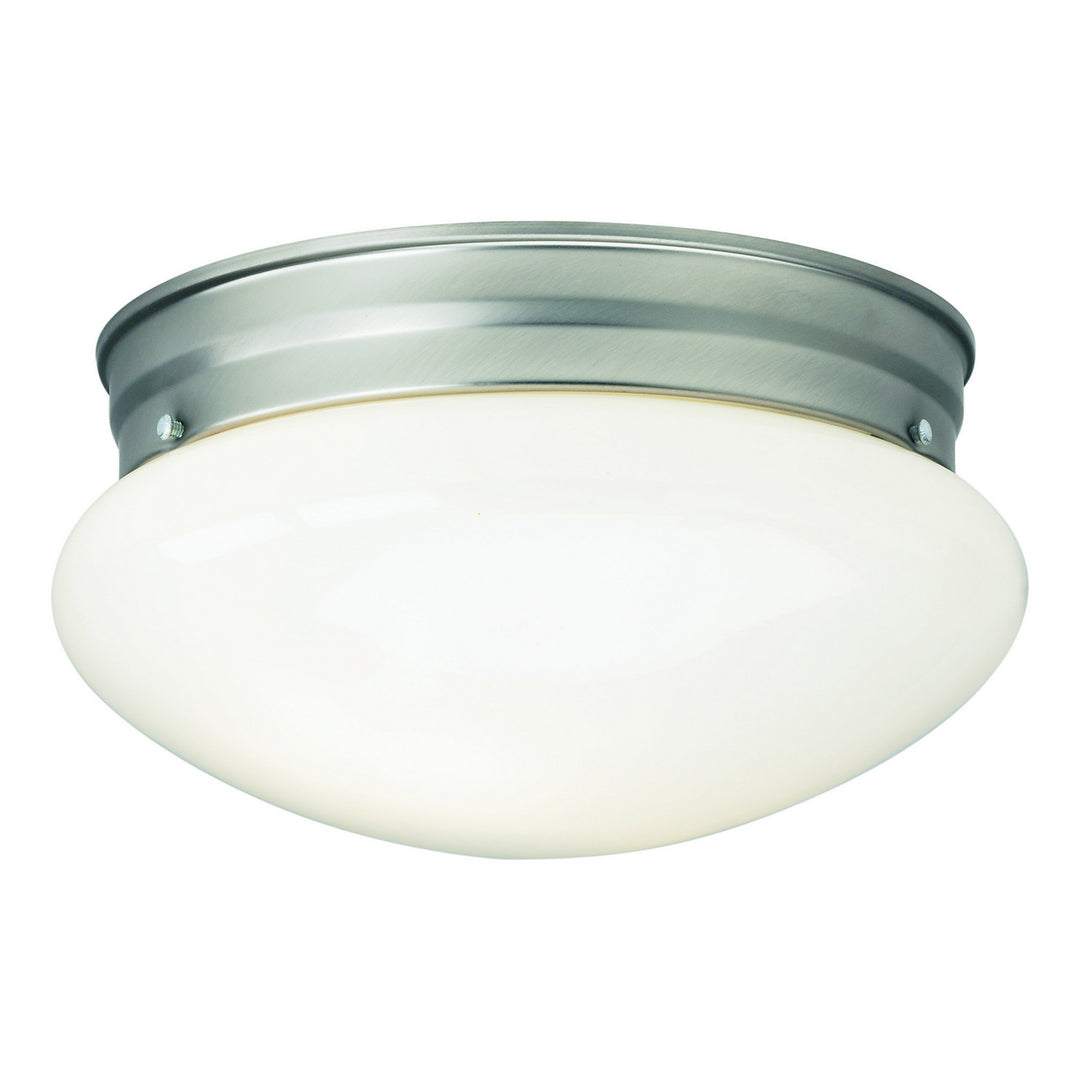 Forte Lighting 20011-01-55  One Light Flush Mount Utility Light Pewter, Nickel, Silver