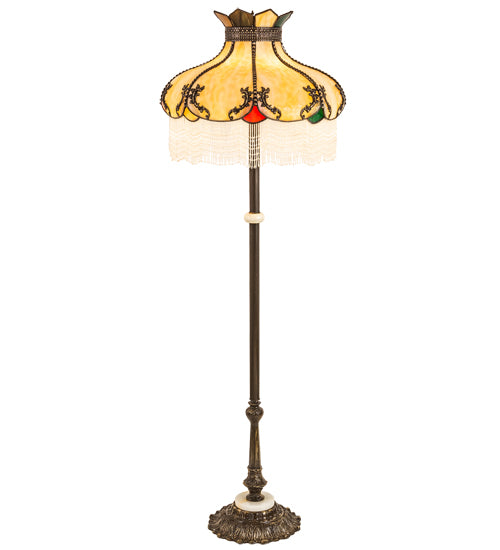 Meyda Tiffany Lighting 211273 Elizabeth Three Light Floor Lamp Lamp Brass - Antique