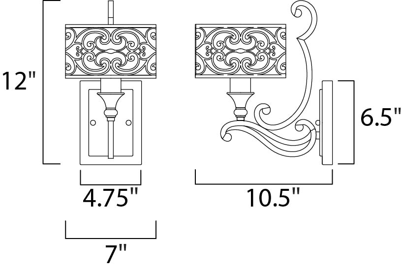 Maxim Mondrian 21152WHUB Wall Sconce Light - Umber Bronze