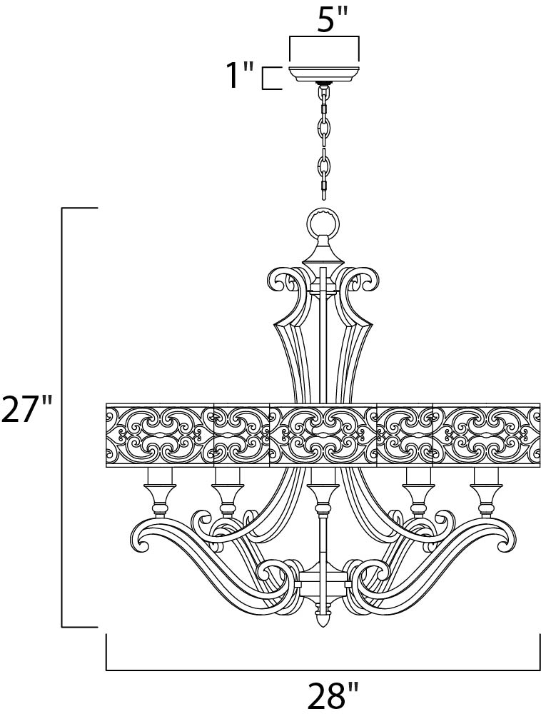 Maxim Mondrian 21155WHUB Chandelier Light - Umber Bronze