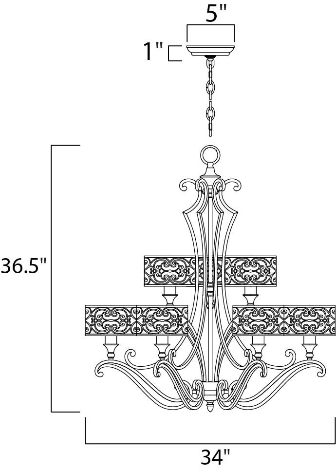 Maxim Mondrian 21156WHUB Chandelier Light - Umber Bronze