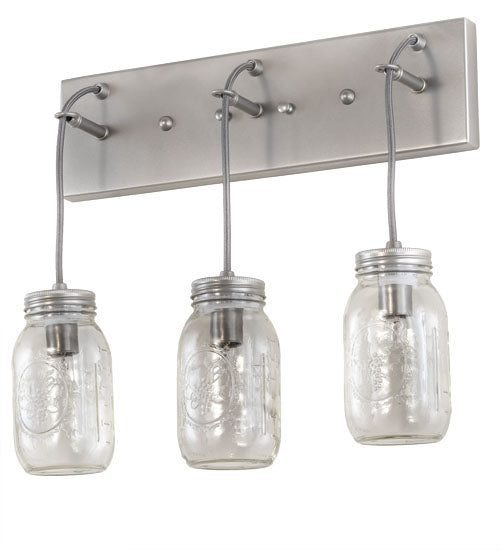 Meyda Tiffany Mason Jar 211772 Bath Vanity Light 18 in. wide - Nickel