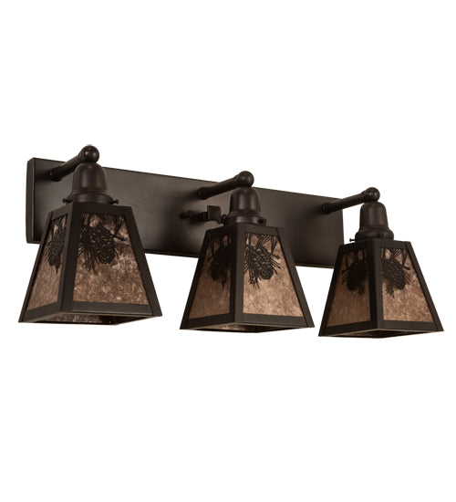 Meyda Tiffany Pinecone 211890 Bath Vanity Light 27 in. wide - Craftsman Brown