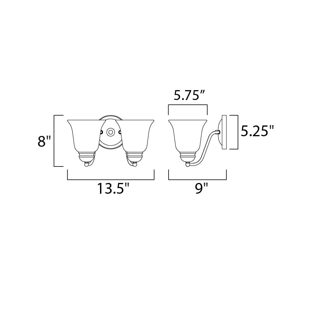 Maxim Basix 2121FTPC Bath Vanity Light 14 in. wide - Polished Chrome