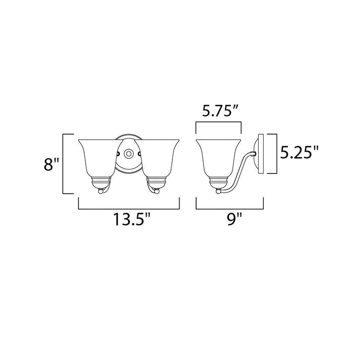 Maxim Basix 2121FTPC Bath Vanity Light 14 in. wide - Polished Chrome