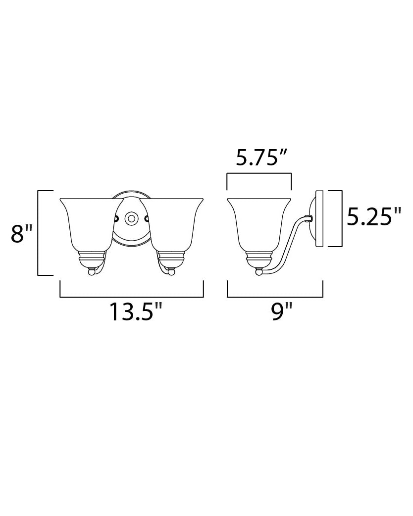 Maxim Basix 2121FTSN Bath Vanity Light 14 in. wide - Satin Nickel