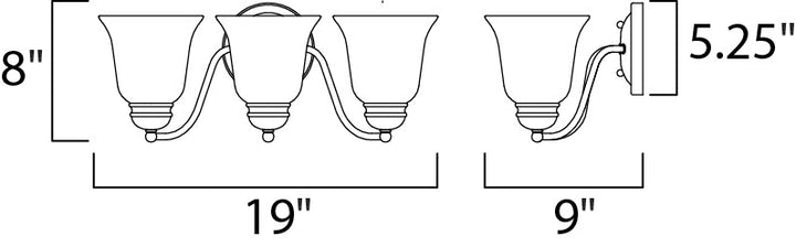 Maxim Basix 2122FTPC Bath Vanity Light 19 in. wide - Polished Chrome