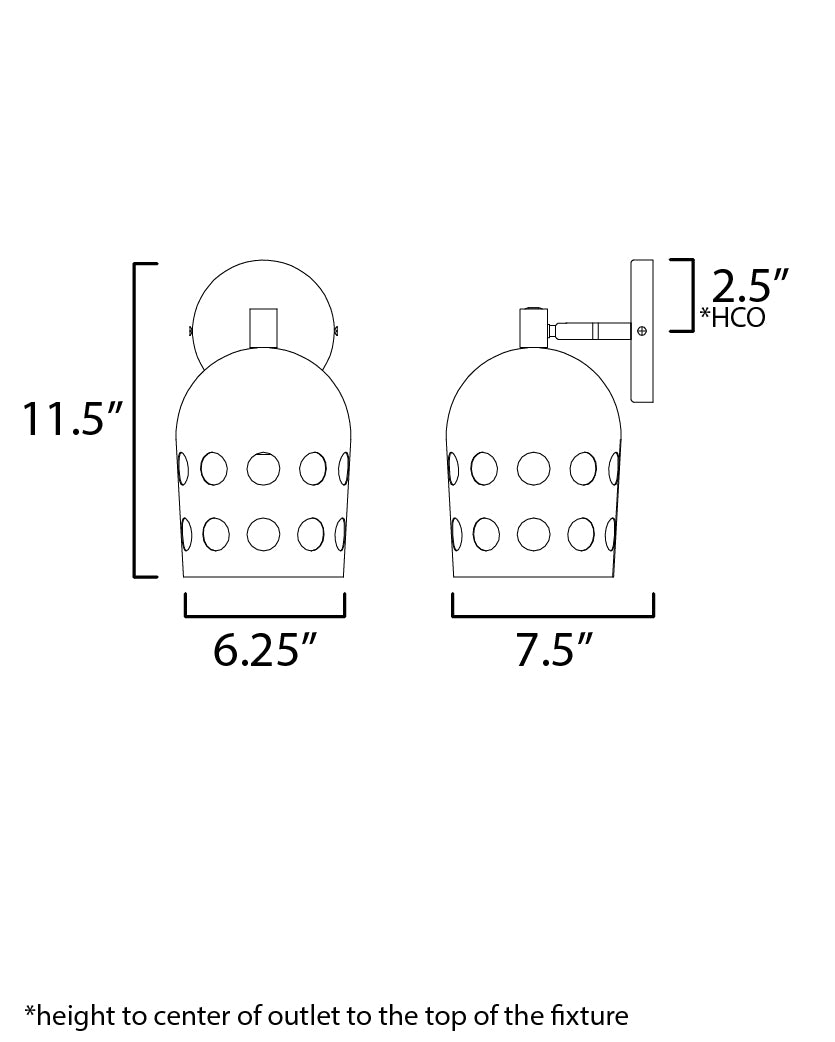 Maxim Dottie 21241WTBK Wall Sconce Light - Black
