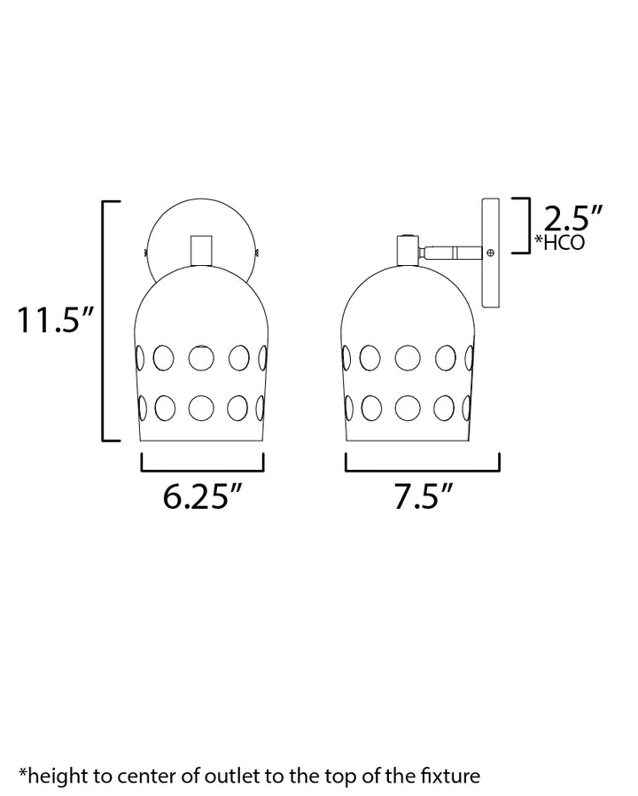 Maxim Dottie 21241WTBK Wall Sconce Light - Black