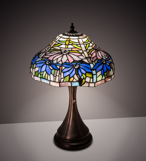 Meyda Tiffany Lighting 212674 Poinsettia One Light Accent Lamp Lamp Bronze / Dark