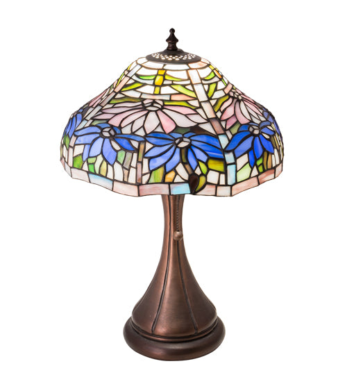 Meyda Tiffany Lighting 212674 Poinsettia One Light Accent Lamp Lamp Bronze / Dark