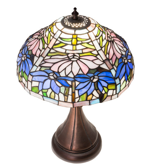 Meyda Tiffany Lighting 212674 Poinsettia One Light Accent Lamp Lamp Bronze / Dark