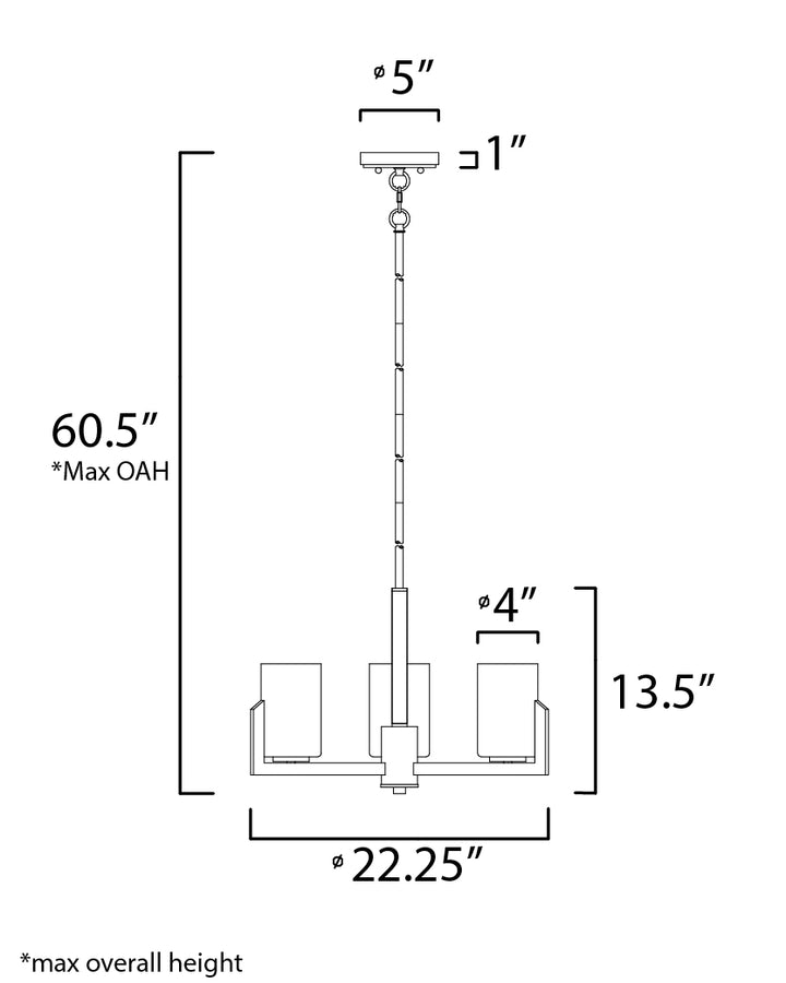 Maxim Dart 21285SWSN Chandelier Light - Satin Nickel