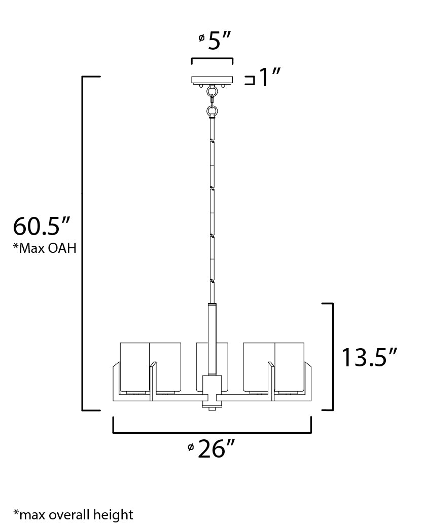 Maxim Dart 21286SWSN Chandelier Light - Satin Nickel