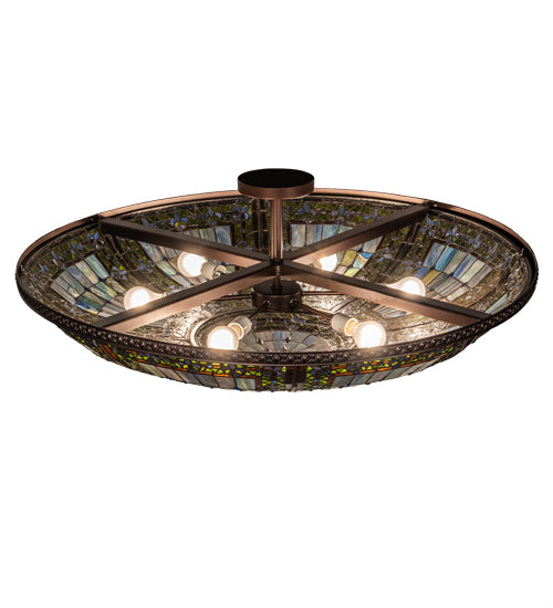 Meyda Tiffany Fleur-De-Lis 213351 Ceiling Light - Mahogany Bronze