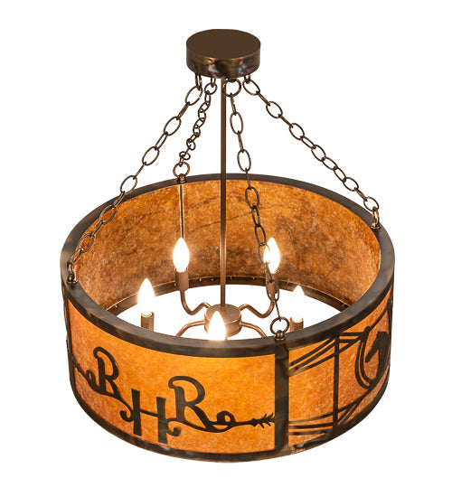 Meyda Tiffany Ridin Hy Personalized 213957 Chandelier Light - Antique Copper,Burnished