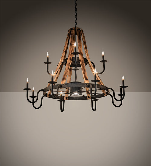 Meyda Tiffany Barrel Stave 213961 Chandelier Light - Natural Wood