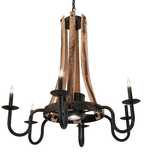Meyda Tiffany Barrel Stave 214086 Chandelier Light - Natural Wood