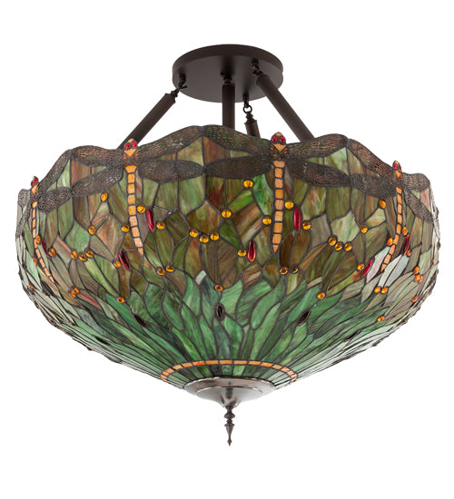 Meyda Tiffany Tiffany Hanginghead Dragonfly 214169 Ceiling Light - Mahogany Bronze