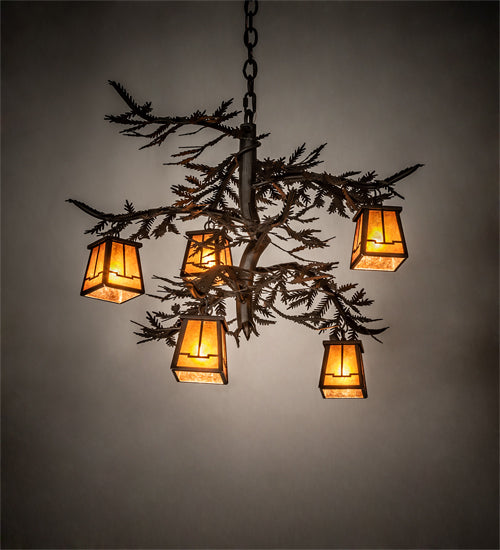 Meyda Tiffany Pine Branch 214291 Chandelier Light - Oil Rubbed Bronze