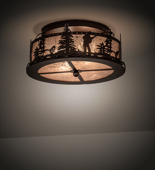 Meyda Tiffany Fly Fishing Creek 214358 Ceiling Light - Mahogany Bronze