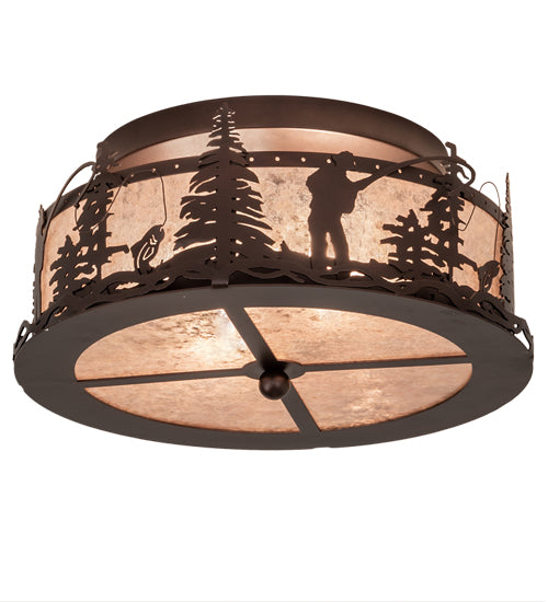 Meyda Tiffany Fly Fishing Creek 214358 Ceiling Light - Mahogany Bronze
