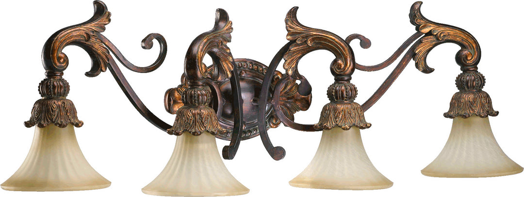 Quorum Madeleine 5230-4-88 Bath Vanity Light 39 in. wide - Corsican Gold, Oiled Bronze/Oiled Bronze/