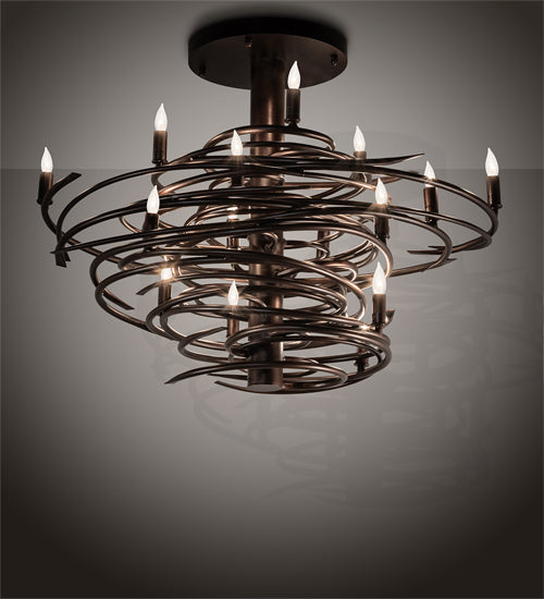 Meyda Tiffany Cyclone 214928 Ceiling Light - Mahogany Bronze