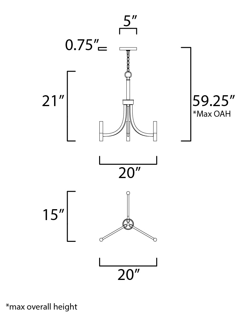 Maxim Lyndon 21523SN Chandelier Light - Satin Nickel