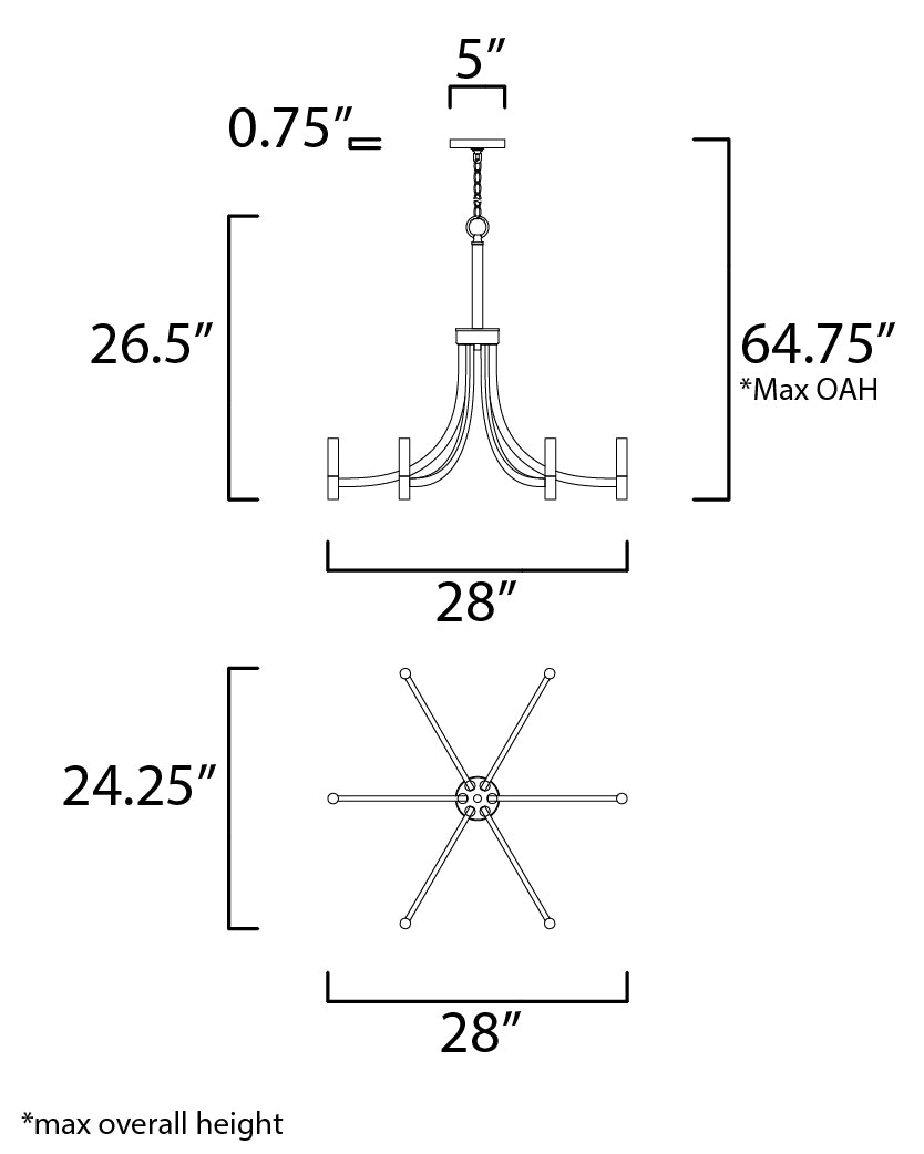 Maxim Lyndon 21526BZAB Chandelier Light - Bronze / Antique Brass