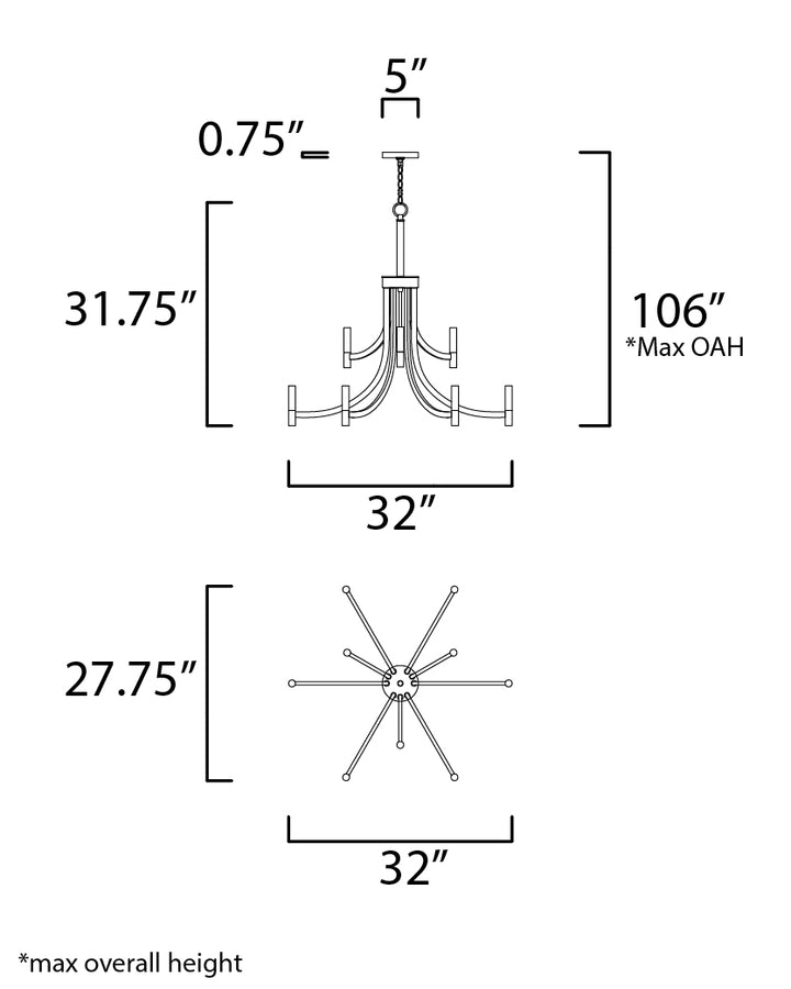 Maxim Lyndon 21529BZAB Chandelier Light - Bronze / Antique Brass