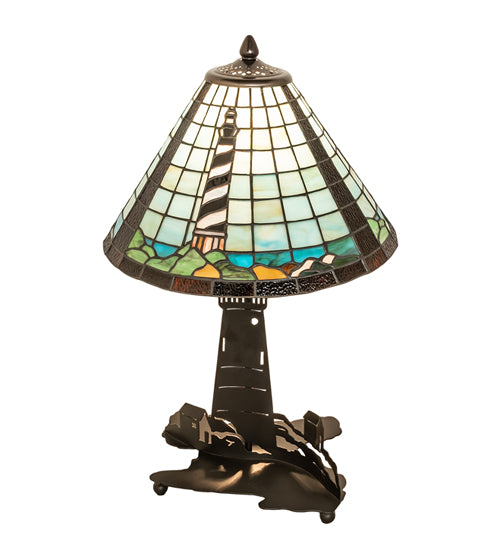 Meyda Tiffany Lighting 215491 Lighthouse Two Light Table Lamp Lamp Bronze / Dark