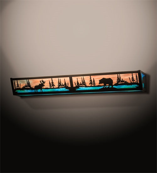 Meyda Tiffany Moose & Black Bear 216073 Bath Vanity Light 36 in. wide - Timeless Bronze