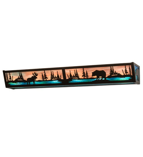 Meyda Tiffany Moose & Black Bear 216073 Bath Vanity Light 36 in. wide - Timeless Bronze