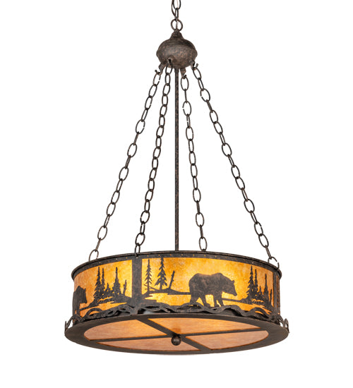Meyda Tiffany Bear At Lake 216212 Pendant Light - Antique Copper