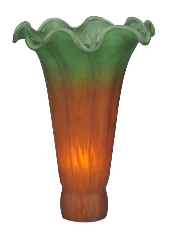 Meyda Tiffany Lighting 10174 Amber/Green Pond Lily Shade Lamp Shade Bronze / Dark
