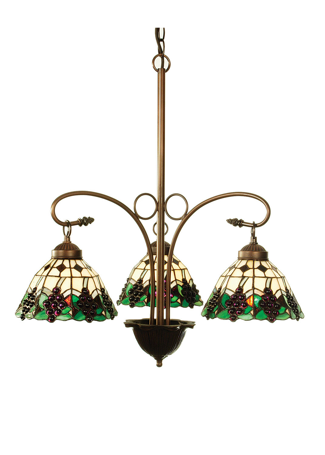 Meyda Tiffany Meyda Grape 103183 Chandelier Light - Beige Purple Xag Green Mahogany Bronze