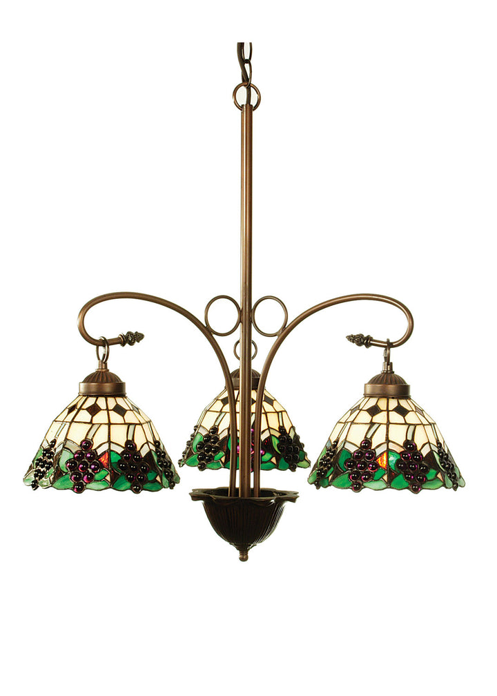Meyda Tiffany Meyda Grape 103183 Chandelier Light - Beige Purple Xag Green Mahogany Bronze