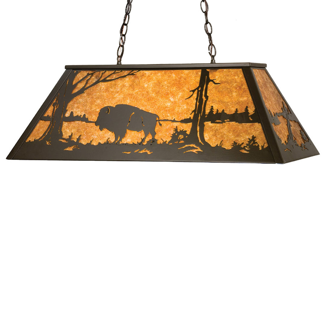 Meyda Tiffany Buffalo At Lake 15373 Pendant Light - Timeless Bronze