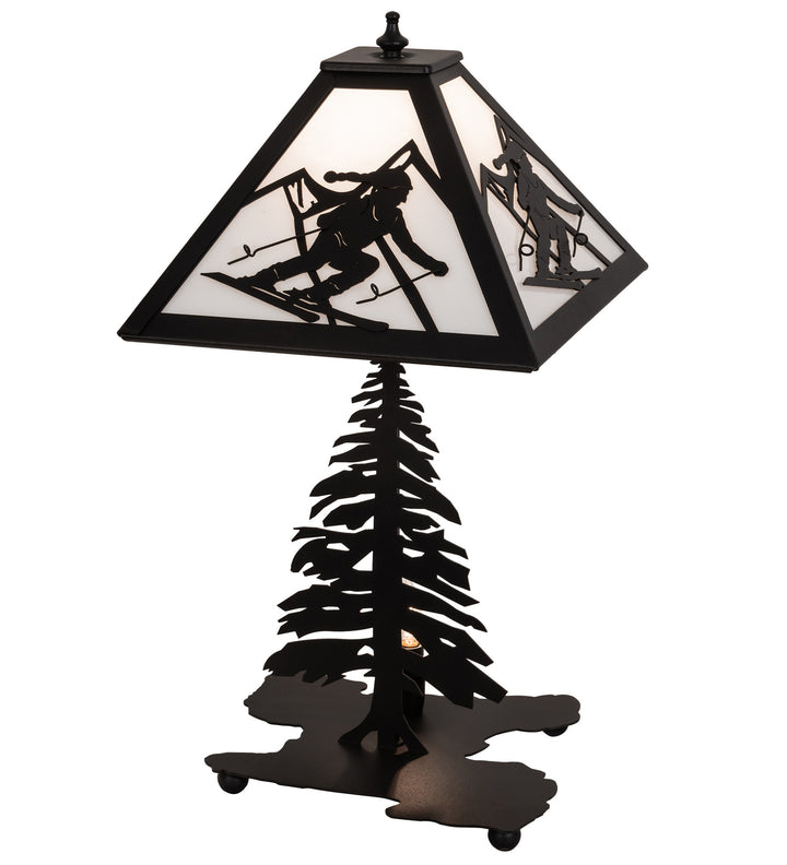 Meyda Tiffany Lighting 15425 Alpine Two Light Table Lamp Lamp Black