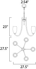 Maxim Taylor 21655SWSN Chandelier Light - Satin Nickel