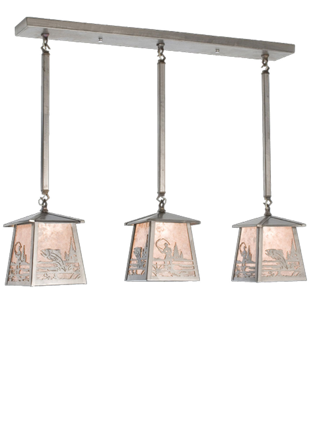Meyda Tiffany Fly Fishing Creek 15670 Pendant Light - Steel