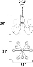 Maxim Taylor 21657SWSN Chandelier Light - Satin Nickel