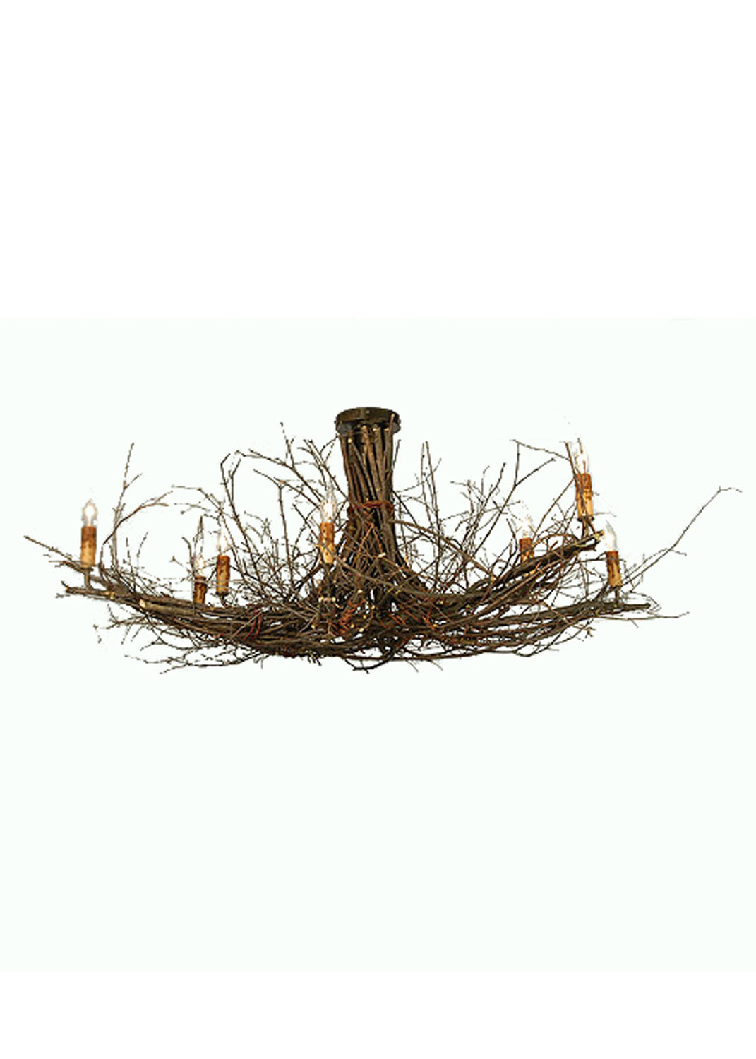 Meyda Tiffany Twigs 23222 Ceiling Light - Antique Copper,Natural Wood