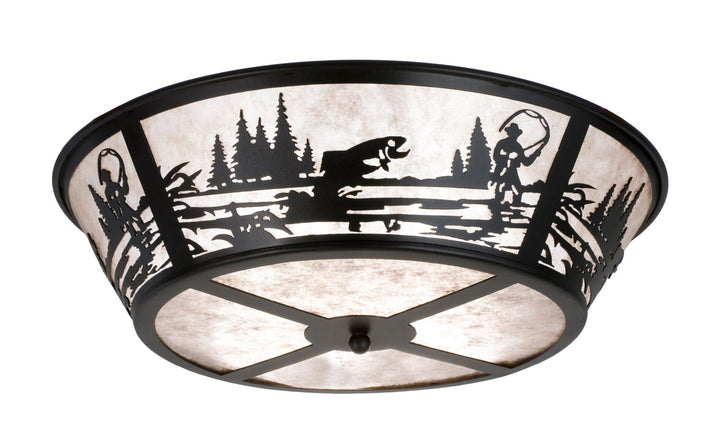 Meyda Tiffany Fly Fishing Creek 26222 Ceiling Light - Black/Silver Mica