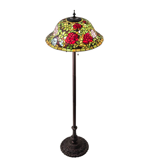 Meyda Tiffany Lighting 216879 Tiffany Rosebush Three Light Floor Lamp Lamp Bronze / Dark